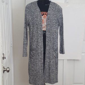 Women's Timing Long Cardigan Open Front Size L Gray